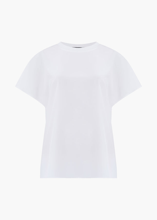 Caprina Crepe Crew Neck Top - Winter White