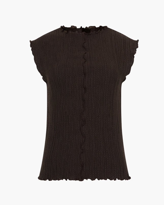 Andie Textured Top - Espresso Brown