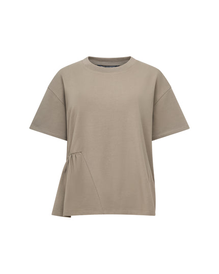 Rallie Asymmetrical T-Shirt - Vintage Khaki