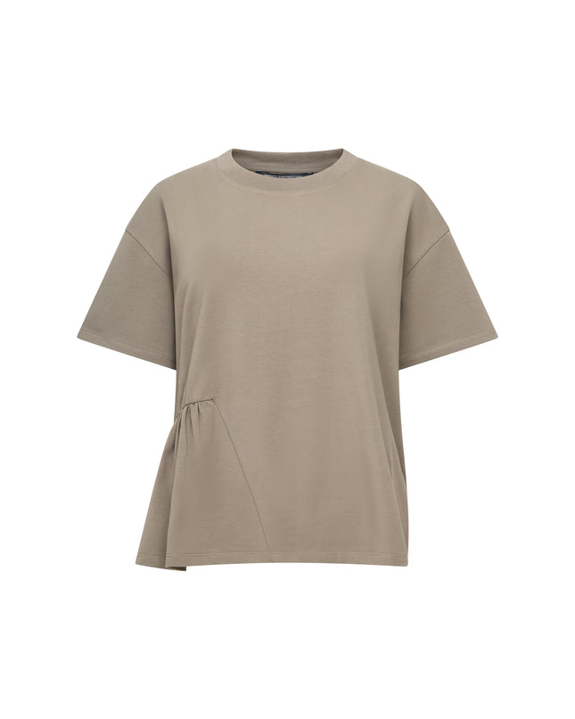Rallie Asymmetrical T-Shirt - Vintage Khaki