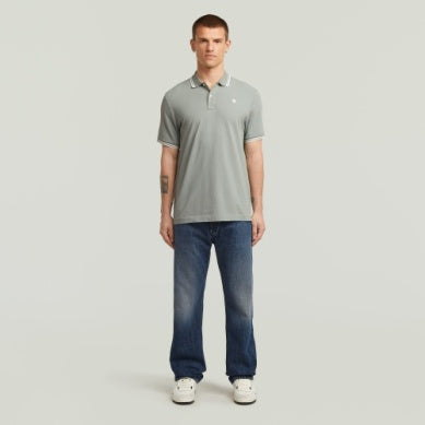 Dunda Slim Stripe Polo - Iceberg Green