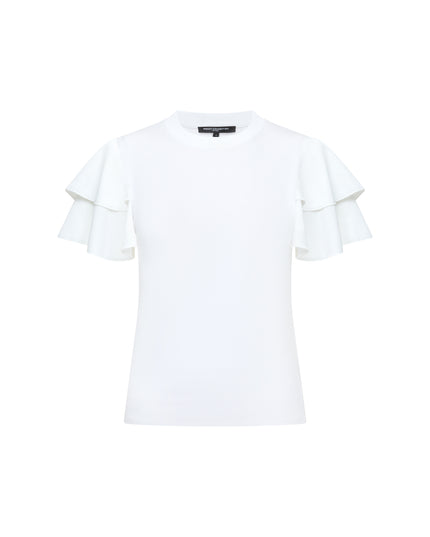 Aylaa Krista Mix Sleeve Top - Linen White
