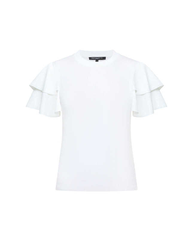 Aylaa Krista Mix Sleeve Top - Linen White