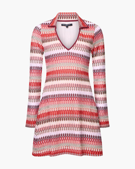 Charlene Crochet Mini Dress - Brick Red Multi