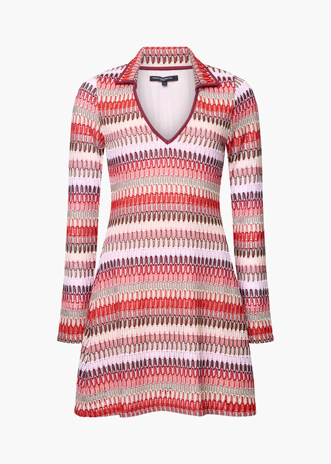 Charlene Crochet Mini Dress - Brick Red Multi