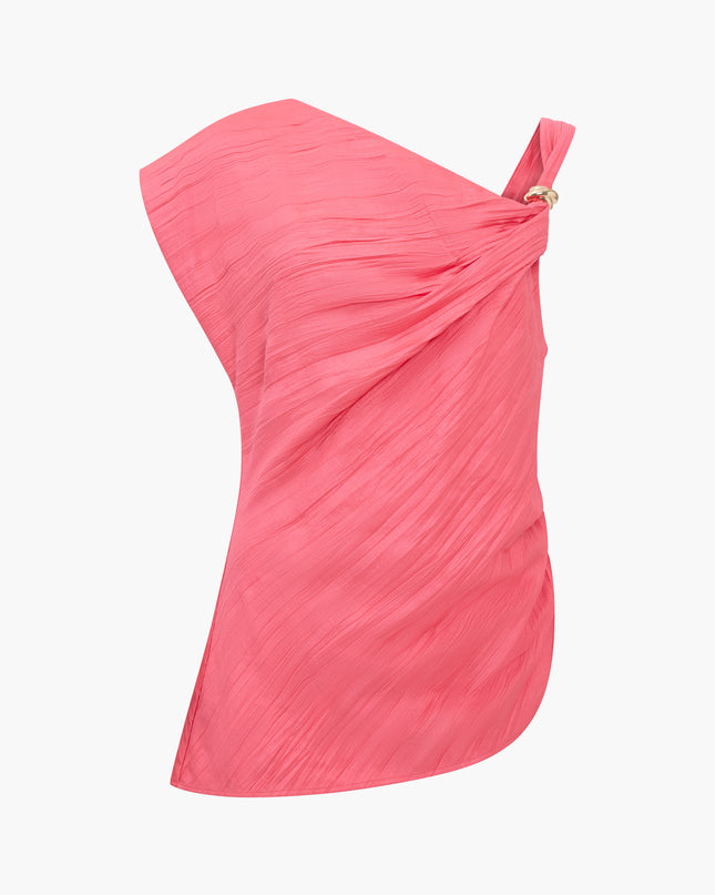 Novie Asymmetric Top - Fuchsia Pink