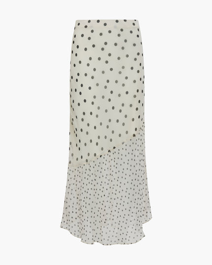 Valeria Emina Chiffon Polka Skirt - Porcelain Cream