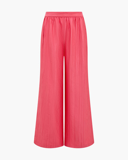 Novie Crinkle Trouser - Fuchsia Pink