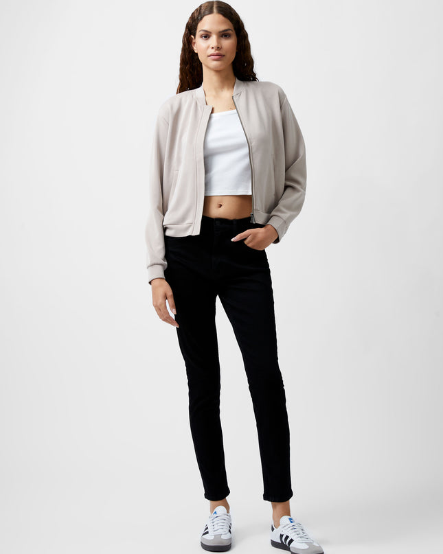 Wren Long Sleeve Zip Through Bomber - Washed Macchiato