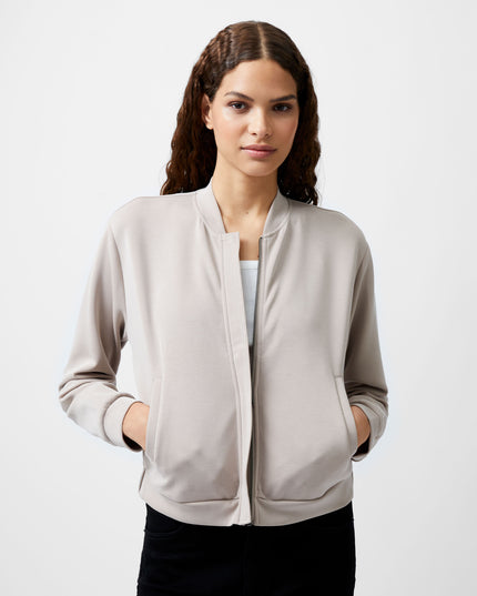Wren Long Sleeve Zip Through Bomber - Washed Macchiato