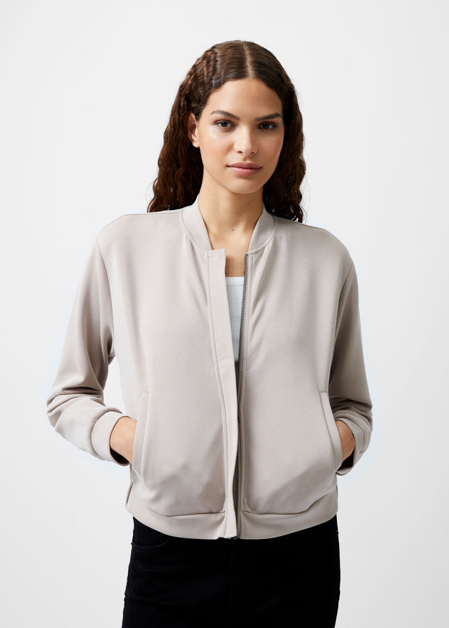 Wren Long Sleeve Zip Through Bomber - Washed Macchiato