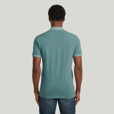 Dunda Overdyed Slim Polo - Mineral Blue