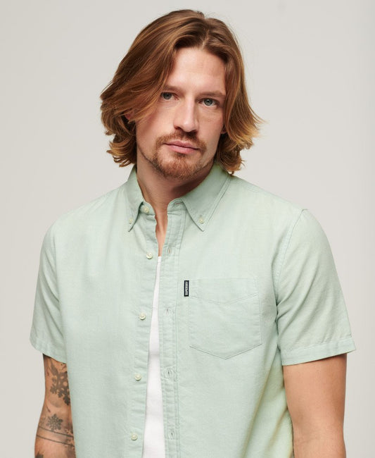 Superdry Oxford Short Sleeve Shirt - Light Green