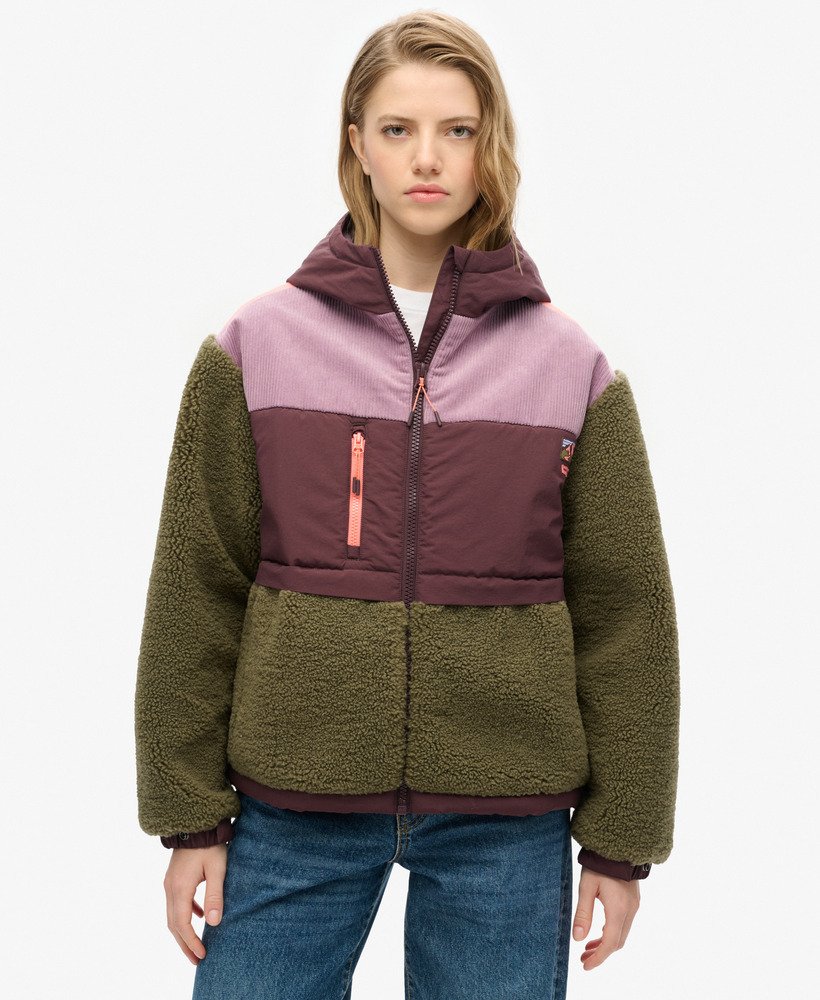 Superdry Hooded Fleece Jacket - Burnt Olive