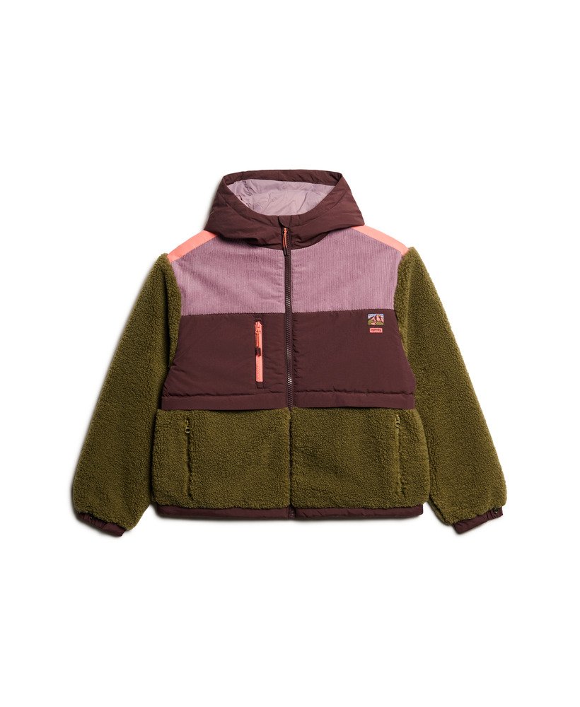 Superdry Hooded Fleece Jacket - Burnt Olive