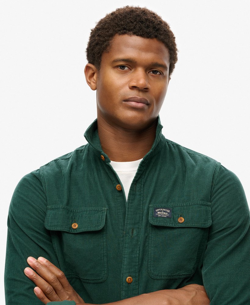 Superdry Trailsman Relaxed Fit Corduroy Shirt - Pine Green