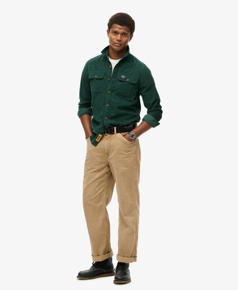 Superdry Trailsman Relaxed Fit Corduroy Shirt - Pine Green