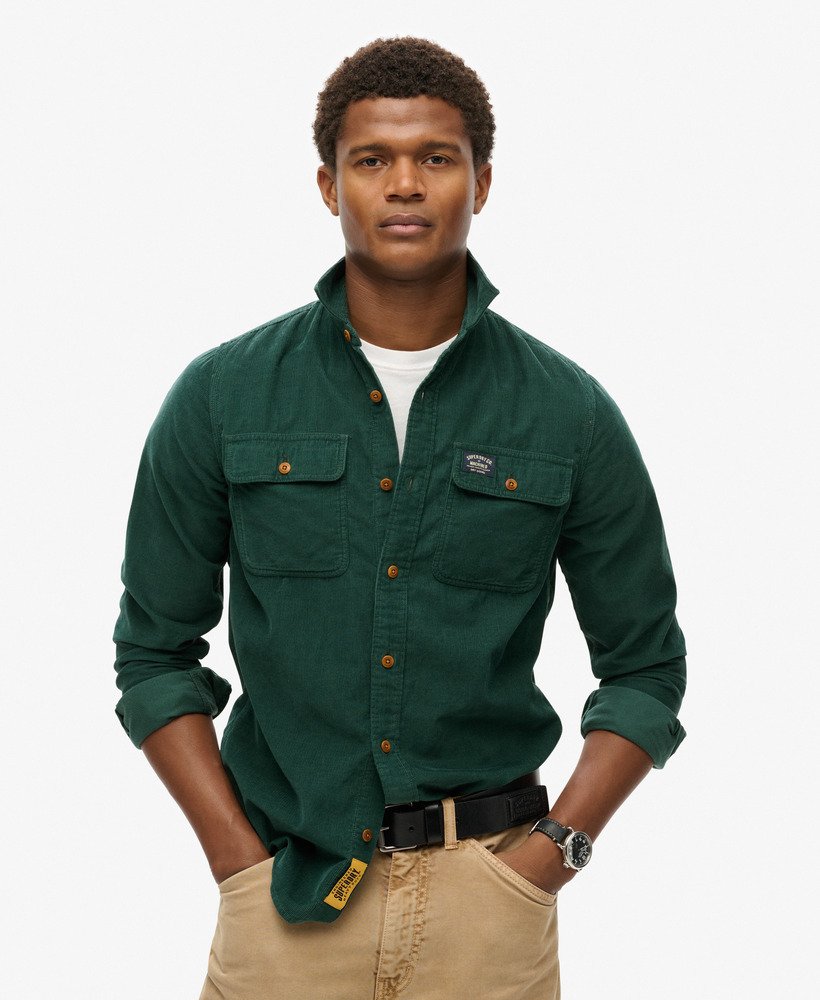 Superdry Trailsman Relaxed Fit Corduroy Shirt - Pine Green