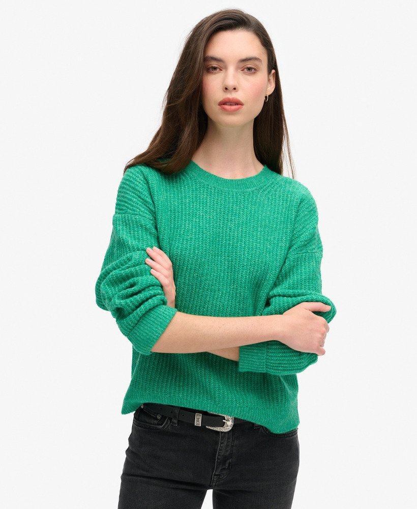 Superdry Brushed Crew Neck Jumper - Green