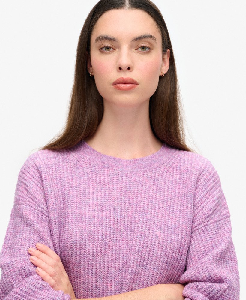 Superdry Brushed Crew Neck Jumper - Lilac Pink Twist