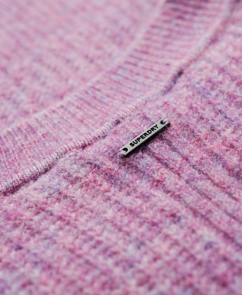 Superdry Brushed Crew Neck Jumper - Lilac Pink Twist