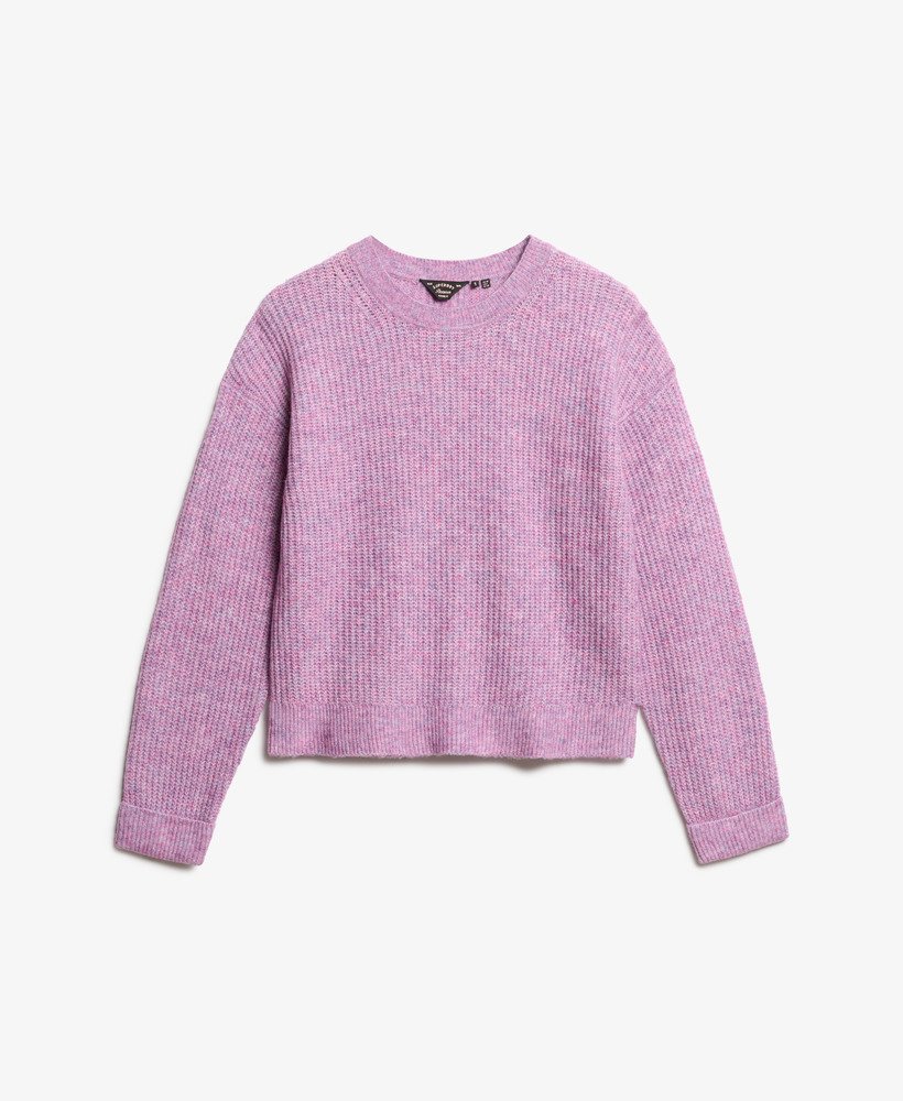 Superdry Brushed Crew Neck Jumper - Lilac Pink Twist