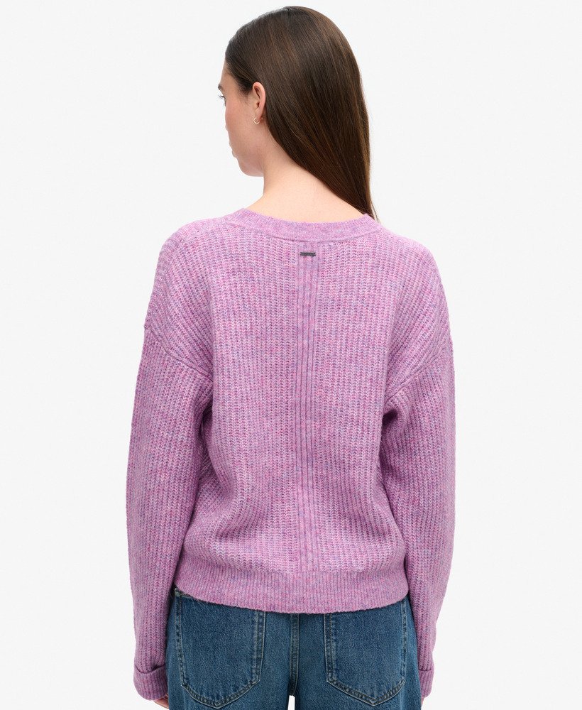 Superdry Brushed Crew Neck Jumper - Lilac Pink Twist