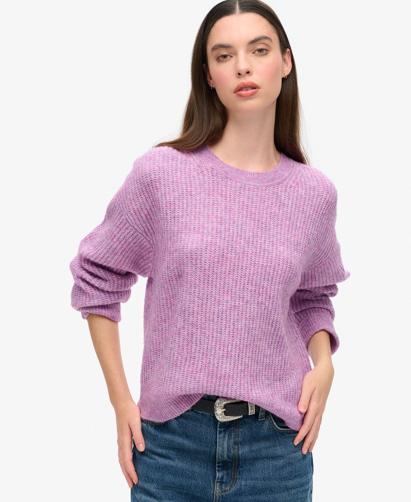 Superdry Brushed Crew Neck Jumper - Lilac Pink Twist