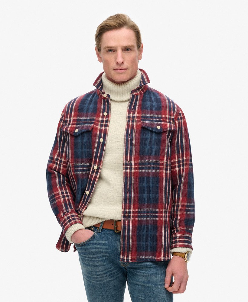 Superdry Heavy Checked Shirt - Merchant Check Navy