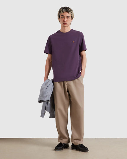 Danny Regular Fit Organic Cotton T-Shirt In Deep Purple
