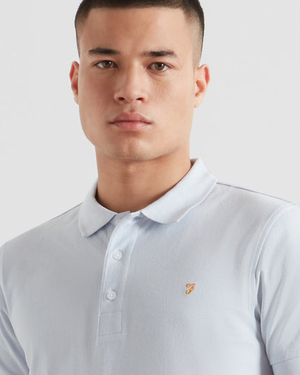 Farah Organic Cotton Polo Shirt In Blue Nickle