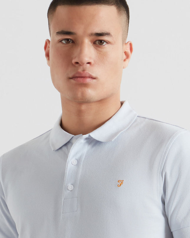 Farah Organic Cotton Polo Shirt In Blue Nickle