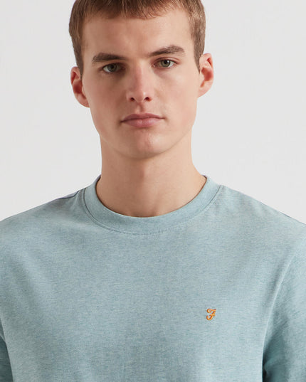 Danny Regular Fit Organic Cotton T-Shirt In Green Mist Marl