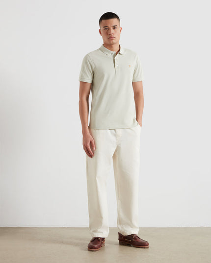 Farah Organic Cotton Polo Shirt In Soft Green