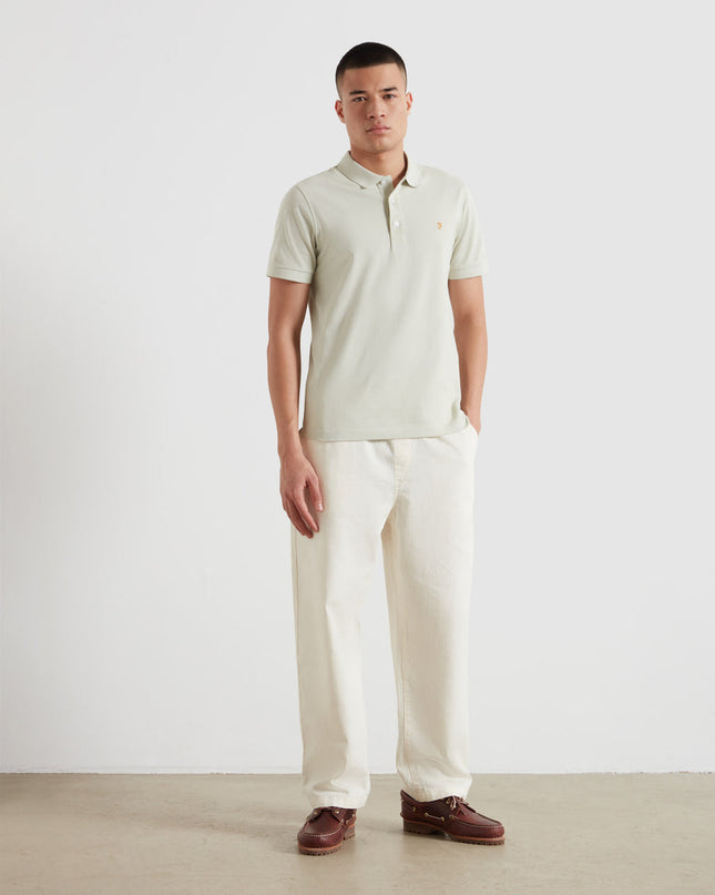 Farah Organic Cotton Polo Shirt In Soft Green