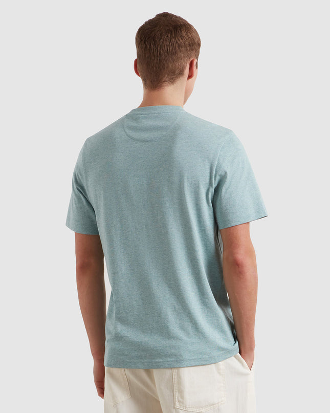 Danny Regular Fit Organic Cotton T-Shirt In Green Mist Marl