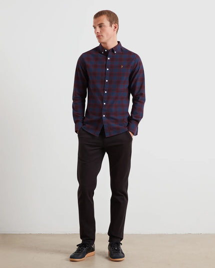 Brewer Check Oxford Shirt - Bordeaux