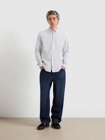 Slim Fit Striped Organic Cotton Oxford Shirt In Rosemary
