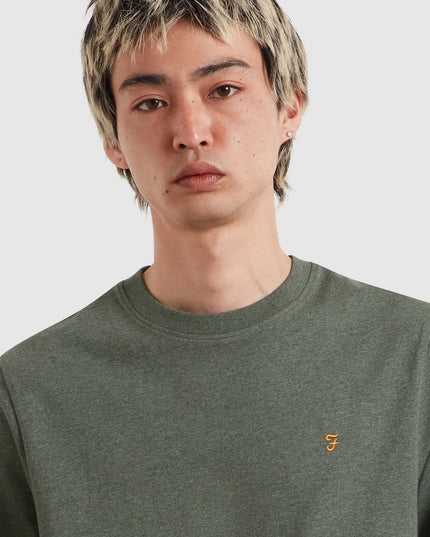 Danny Regular Fit Organic Cotton T-Shirt In Rosemary Marl