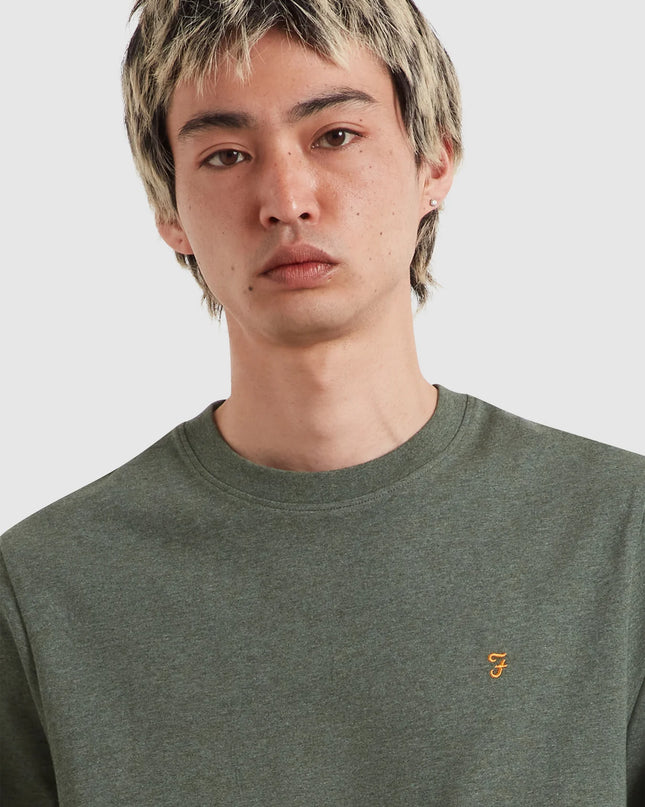 Danny Regular Fit Organic Cotton T-Shirt In Rosemary Marl