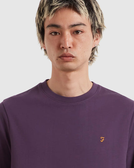 Danny Regular Fit Organic Cotton T-Shirt In Deep Purple
