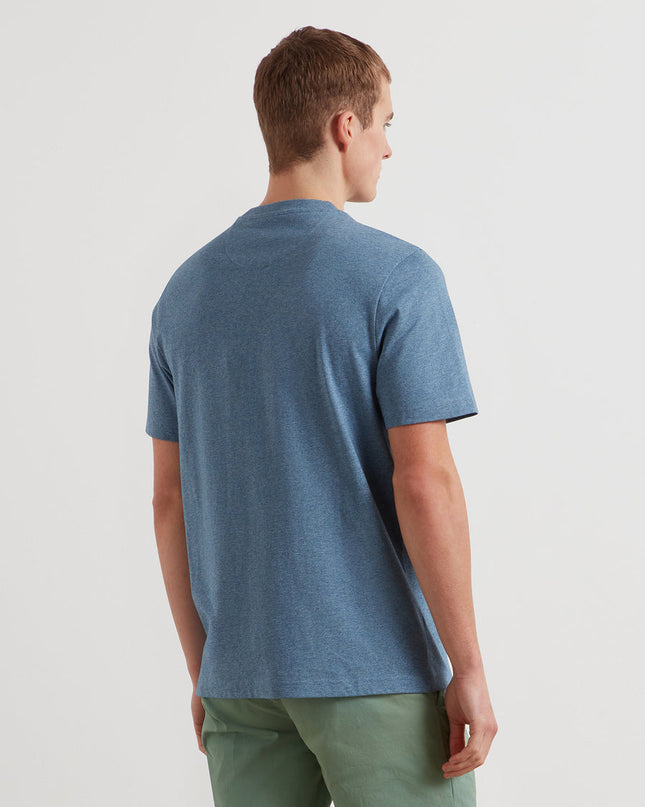 Danny Regular Fit Organic Cotton T-Shirt In Blue Tide Marl