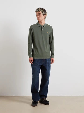 Cunningham Long Sleeve Polo Shirt In Rosemary