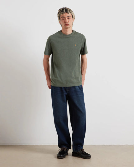 Danny Regular Fit Organic Cotton T-Shirt In Rosemary Marl