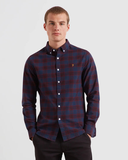 Brewer Check Oxford Shirt - Bordeaux