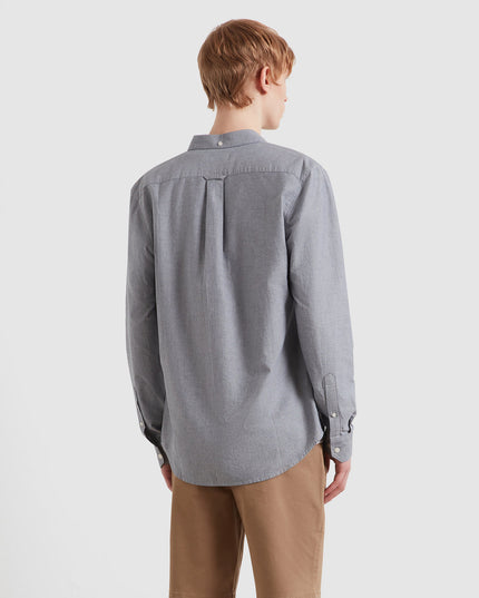 Slim Fit Organic Cotton Oxford Shirt In Farah True Navy