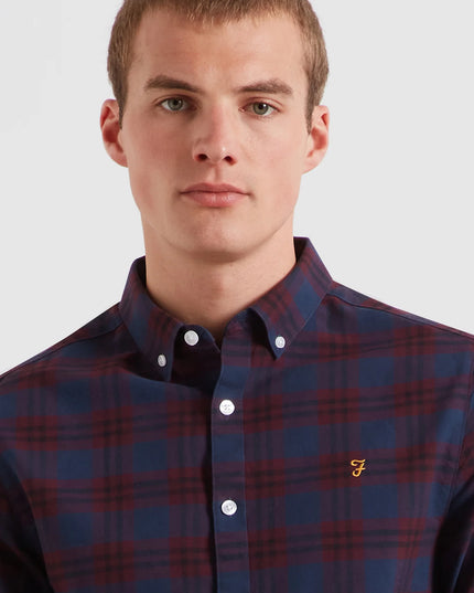 Brewer Check Oxford Shirt - Bordeaux